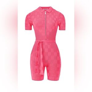NWT Maniere de Voir pink knit Barbiecore romper